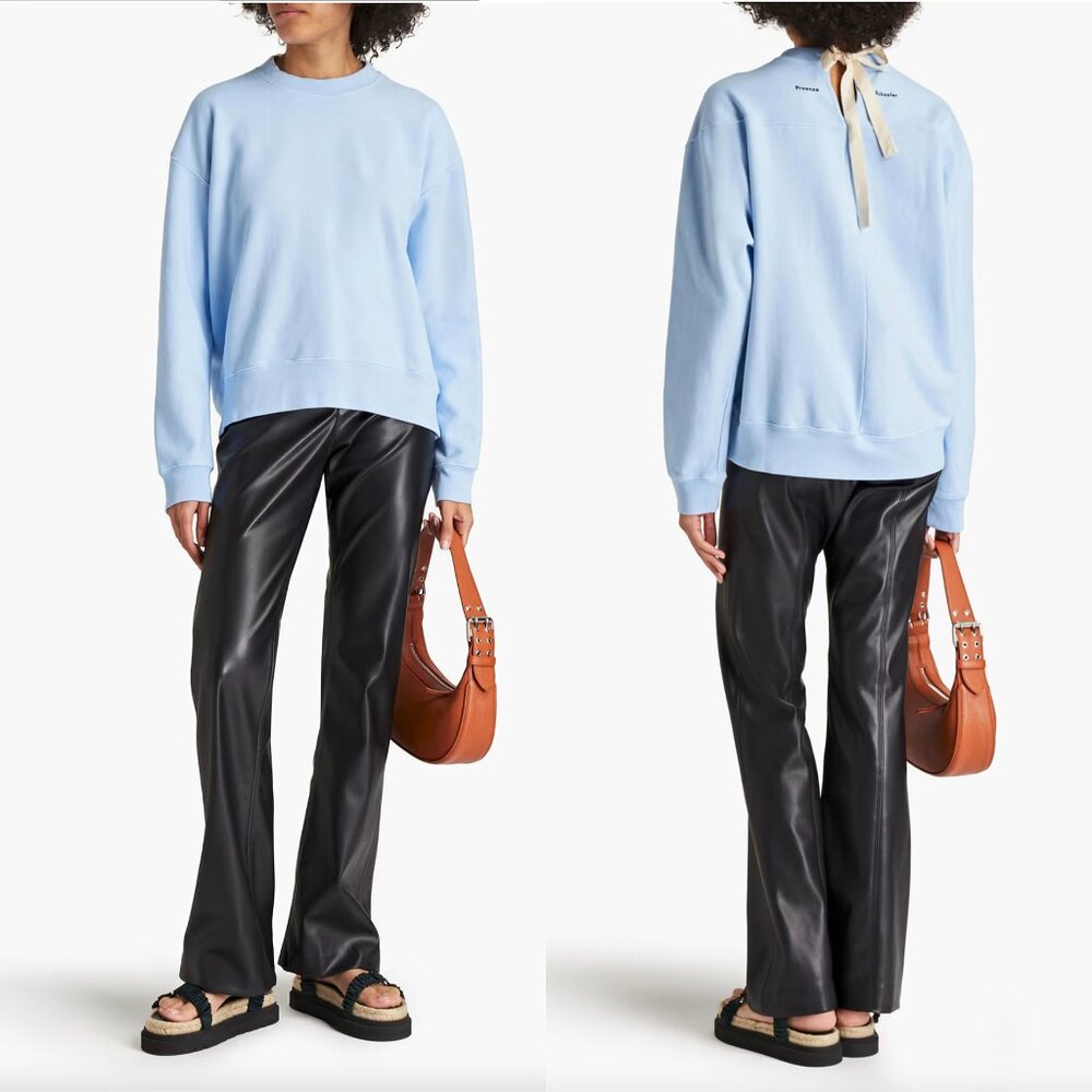 PROENZA SCHOULER White Label Tie-Back Cotton-Terry Sweatshirt – Size Small